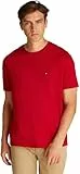 Tommy Hilfiger T-Shirt Manches Courtes Homme Seasonal Solid Tee avec Col Ras-du-Cou, Multicolore (Medium Red), L