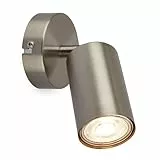 BRILONER - Applique Intérieure Orientable, Douille GU10, Max. 9 W, Lampe de Lecture, Salon, Cuisine, Couloir, Chambre à Coucher, 8x15,5 cm, Nickel Mat, Argent