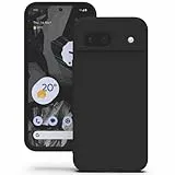 YATWIN Coque pour Google Pixel 8A, Housse en Silicone Doux avec Découpes Précises pour Caméra, Design Ultra Mince, Protection 360° à Bords Surélevés - Noir