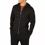 Amazon Essentials Sweat à Capuche en Polaire avec Fermeture Éclair intégrale (Grandes Tailles Disponibles) Homme, Noir, L