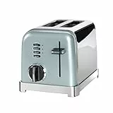 Cuisinart Grille pain 2 tranches - Fentes larges, idéal pour le pain épais et les bagels - 6 niveaux de brunissage et décongélation - Fentes larges, Remontée maximale - Pistache claire