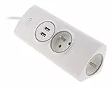 Multiprise d'angle 2P 16A + 2 USB précâblée - Otio