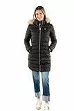 Tommy Jeans Doudoune Femme Essential Hooded Down Coat avec Fausse Fourrure, Noir (Black), M