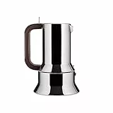 Alessi 9090/M Cafetiére Espresso de Design Acier Inoxydable Argent 10 Tasses, Marron