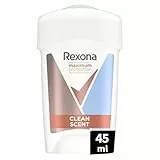 REXONA - Déodorant Femme Clean Scent - Stick Anti-transpirant - 3x plus efficace contre la transpiration - Protection 96h - 45ml