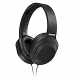 Philips Audio H2005BK/00 Casque Stéréo Filaire Circum-Aural (2 m Câble, Haut-parleurs de 40 mm, Isolation Phonique Passive, Arceau Réglable et Léger) Noir - Modèle 2020/2021, Noir, Une Taille