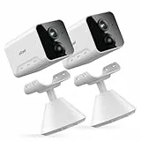 ieGeek 2 Pièces Caméra Surveillance WiFi intérieure sans Fil - 2K Caméra de Surveillance sur Batteries AI/PIR Détection Mouvement, Vision Nocturne, Audio Bidirectionnel, Sirène, Carte/Cloud, Alexa