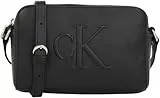 Calvin Klein Sac à Bandoulière Femme Sculpted Camera Bag avec Logo, Noir (Black), Taille Unique