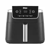 Ninja Air Fryer PRO Friteuse 4,7L, 1 tiroir, 4-en-1, sans huile, rôtir, réchauffer, déshydrater, cuire 1 à 2 portions, à partir de produits surgelés, tiroir, panier antiadhésifs, 2 000 W, Noir AF140EU