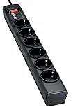 Eaton Multiprise/Parafoudre - Eaton Protection Strip 6 FR - PS6F - 6 prises FR - Noir