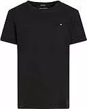 Tommy Hilfiger T-Shirt Manches Courtes Garçon Col Ras-du-Cou, Noir (Meteorite), 10 Ans