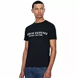 Armani Exchange T-Shirt à Manches Courtes pour Homme avec Logo Milan New York et col Rond, Bleu Marine, XL