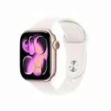 Apple Watch Series 11 [GPS 42 mm] Montre connectée avec boîtier Or Rose et Bracelet Sport Rose Tendre. Score de Sommeil, Moniteur d’activité, Suivi de la santé, écran Toujours activé