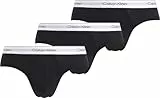 Calvin Klein, Men's, Hip Brief 3Pk 000NB3962A, Black (Black, Black, Black), M