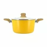 MENASTYL - Faitout 20cm Colorama safran - En Aluminium - Revêtement antiadhésif en céramique - Tous feux dont induction