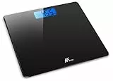 HomeFashion plate-forme 28x28cm balance pese personne électronique numérique pese personnes, poids corporel 180KG, affichage rétroéclairé, gestion du poids, noir