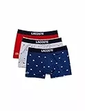 Lacoste Homme Boxers 5H3411, Monsieur Ensemble de 3,sous-vêtements,Pantalons,Shorts,Basiques,Courts,Methylene/Silver Chine-Red (W3T),Medium (M)
