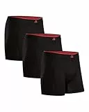 DANISH ENDURANCE Boxer Bambou Homme, Calecon Homme Ultra Doux et Respirant, Lot de 3, Noir, L