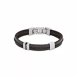 Fossil Bracelet homme en acier inoxydable ou en cuir avec fermoir rabattable