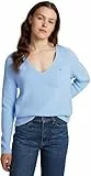Tommy Hilfiger Pull Femme Cardi Fine Col en V, Bleu (Vessel Blue), XL