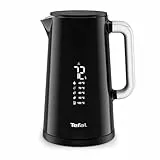 Tefal Bouilloire électrique, Ébullition rapide, 1,7 L, Arrêt Automatique, Filtre amovible, Écran numérique, 5 températures, Maintien au chaud 30 min, Intérieur inox, Smart'n Light, Noire, KO850810