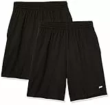 Amazon Essentials Short à coupe ample en textile technique haute performance (grandes tailles disponibles) Homme, Lot de 2, Noir, 5XL Grande taille
