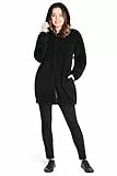 CityComfort Sweat Polaire Femme, Sweat Peluche en Sherpa S-XL (Noir Long, XL)