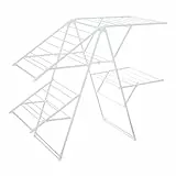 Amazon Basics Séchoir à Linge en métal à Quatre Ailes, Pliable, 155 x 60 x 126 cm, Blanc