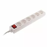Zenitech - Bloc 6 Prises 16A 2P+T avec Interrupteur - Multprise pour Appareils Électriques et Luminaires - Sécurité Enfant - Câble HO5VV-F 3G1mm² - Blanc - 1m