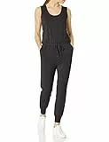 Amazon Essentials Combinaison Studio Terry (Grandes Tailles Disponibles) Femme, Noir, XL