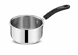 Lagostina Casserole Pratique en Acier 18/10 avec Manche Long en Silicone, Casserole pour Induction, gaz et Four jusqu'à 210°, 16 cm