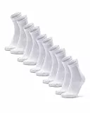 DANISH ENDURANCE Chaussettes de Sport Mi-Hautes, Respirantes & Anti-Ampoules, Homme Femme, 5 Paires Blanc 39-42