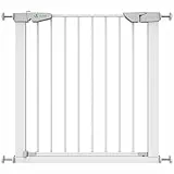 VOUNOT Barrière de Sécurité Extensible 75-84cm Fermeture Auto et Magnétique Sans Perçage Barrière à Pression Pour Bébé et Chiens pour escaliers et porte Hauteur 74cm Métal Blanc
