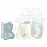 GROWNSY Sachets de Conservation Lait Maternel 180ml transparent, Lot de 60, Pré-stérilisés, Sans BPA, Double Fermeture Étanche