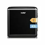 Comfee' RCD50BL2EURT(E) Mini Réfrigérateur Monoporte, Minibar 47L, Design Rétro, avec Compartiment Réfrigérant, Thermostats Réglables, Faible Bruit, Adapté à la Maison et au Bureau, Noir