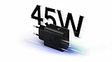 Samsung Chargeur USB C, Adaptateur Secteur 45W Ultra Rapide, Adaptateur USB C vers USB, Chargeur Samsung Charge Rapide, Samsung Chargeur Original, sans câble, Noir