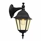 Brilliant 44282/06 Newport Applique Extérieure Descendante, Métal/Verre, E27, 60 W, Noir