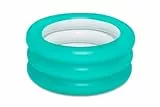 Piscinette pataugeoire ronde 3 boudins avec fond gonflable 70 x 30 cm, 2 couleurs assorties