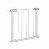 Safety 1st SecureTech Gate, Barrière Escalier Enfant à Pression, 73-80 cm (max. 136 cm), Barrière de Sécurité Enfant, Ouverture d'une Main, Sans vis ni Perçage, Double Verrouillage, Blanc