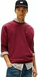 Tommy Jeans Sweat Homme Regular Fit Flag Fleece Col Ras-du-Cou, Rouge (Red Wine), L