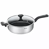 Tefal Comfort Max Sauteuse 26 cm + couvercle verre, Induction, Acier inoxydable haute qualité, Revêtement antiadhésif, Indicateur de température Thermo-Spot, Poignée thermo-isolée G7263344