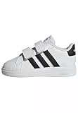 adidas Garçon Unisex Kinder Grand Court Lifestyle Hook and Loop Shoes Chaussures de Tennis, Cloud White/Core Black/Core Black, 25 EU