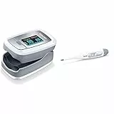 Beurer PO 30 - Oxymètre de pouls digital pour la mesure de la saturation en oxygène dans le sang et le pouls+ FT 09 Thermomètre numérique et corporel
