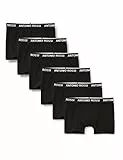 Antonio Rossi (lot de 6) boxers ajustés pour hommes | Boxers pour hommes avec ceinture élastique |Noir, S