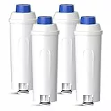 BREAUILL Lot de 4 filtres à eau pour machine à café DeLonghi DLSC002 9310926 SER3017 5513292811 - Cartouches filtrantes de rechange pour filtre à eau De'Longhi ECAM, ESAM, ETAM, EC, BC Serie