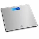 HomeFashion plate-forme 28x28cm balance pese personne électronique numérique pese personnes, poids corporel 180KG, affichage rétroéclairé, gestion du poids argent