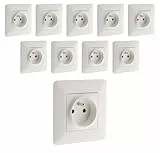 Zenitech - Lot de 10 prises 2P+T 16A Blanc