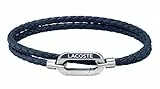 Lacoste Bracelet pour Homme Collection STARBOARD avec Cuir Tressé Bleu à Double Tour - 2040112
