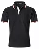 NANAMEEI Polo Sport Homme Manches Courtes Polos Golf Hommes Polo Coton Homme Vêtements de Sport pour Hommes Gris Foncé L
