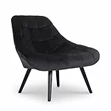 Menzzo 89271blackvelvet Fauteuil Danios Velours Noir Taille Unique